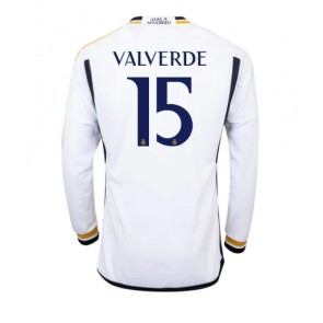 Real Madrid Federico Valverde #15 Koszulka Podstawowych 2023-24 Długi Rękaw